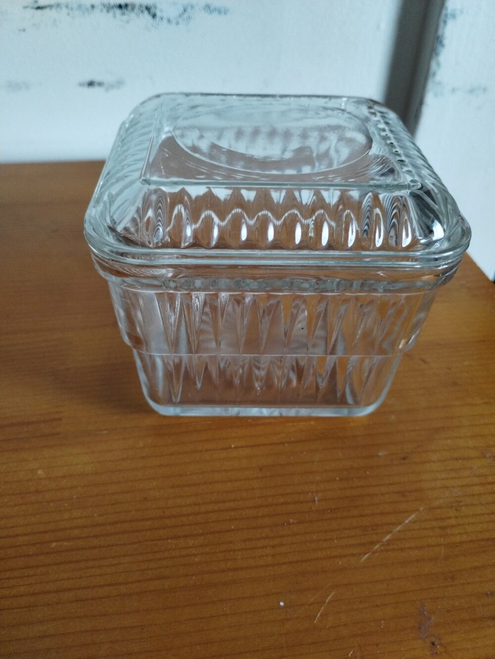 VTG Clear Glass Square Storage Jar with Lid - Transparent